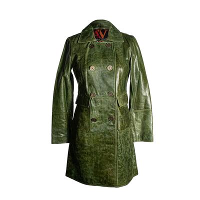 New Adrienne Vittadini Size XXS Green Leather Jacket