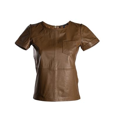 Maje Size Small Brown Leather Top