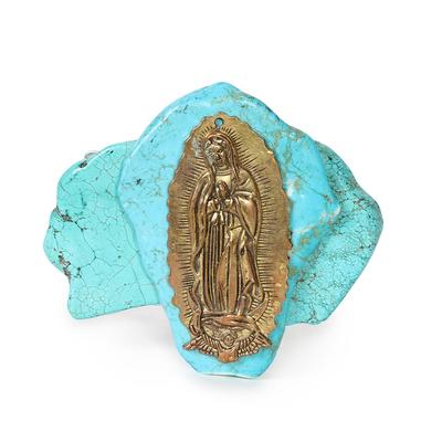 Virgin Mary Turquoise Belt Buckle