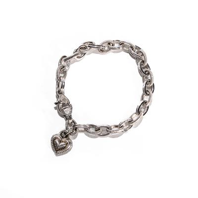 JR Two 18k 925 Heart Charm Bracelet