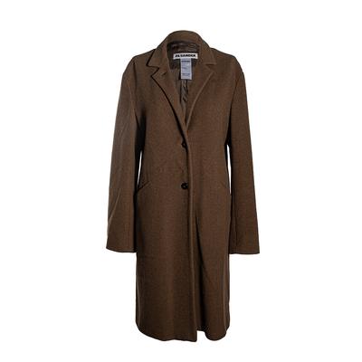 Jil Sander Size 38 Long Brown Coat