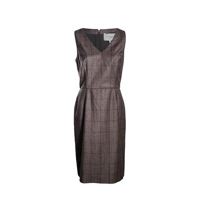 Carolina Herrera Size 8 Grey Plaid Dress