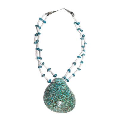 Large Turquoise Shell Necklace