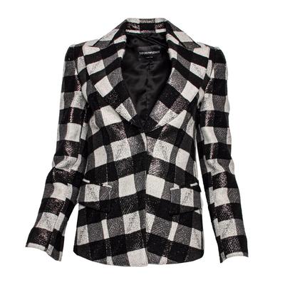 Emporio Armani Size 40 Black Checkered Jacket