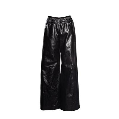 Chanel Size 36 2020 Leather Wide Leg Button Up Embellished Pants