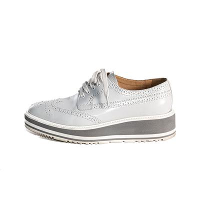 Prada Size 37.5 Grey Platform Sneakers