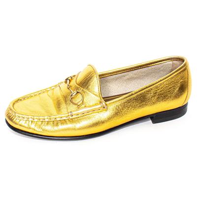 Gucci Size 39 Gold Loafers