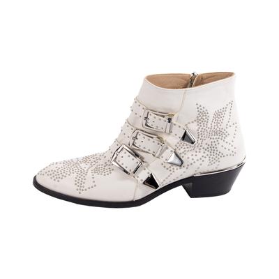 Chloe Size 37 White Studded Boots