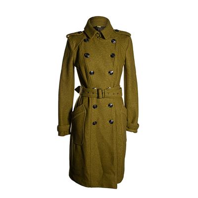  Burberry Size 6 Green Trench Coat