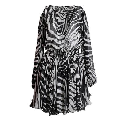 Dolce & Gabbana Size 38 Zebra Chiffon Dress