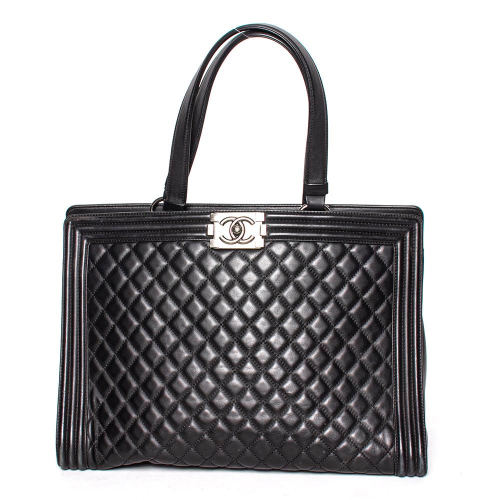 My Sister's Closet  Chanel Chanel Black Quilted Leather Boy Shopping  Handbag