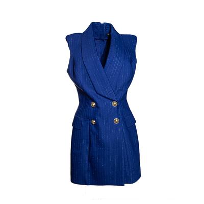 Balmain Size 40 Blue Short Blazer Dress