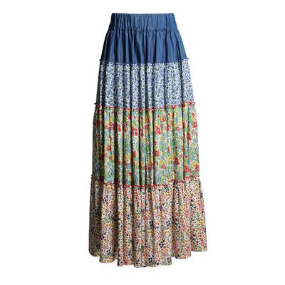Loretta Caponi Size Small Bibi Patchwork Maxi Skirt
