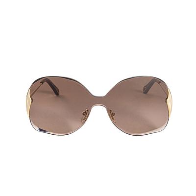 Chloe Brown and Gold Sunglasses with Case