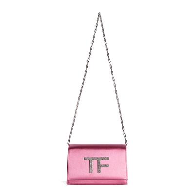 Tom Ford Size Small Pink Embellished Satin Disco Bag