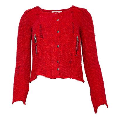 Iro Size 0 Red Tweed Jacket