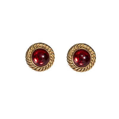 Chanel Vintage 1982 Red Clip On Earrings