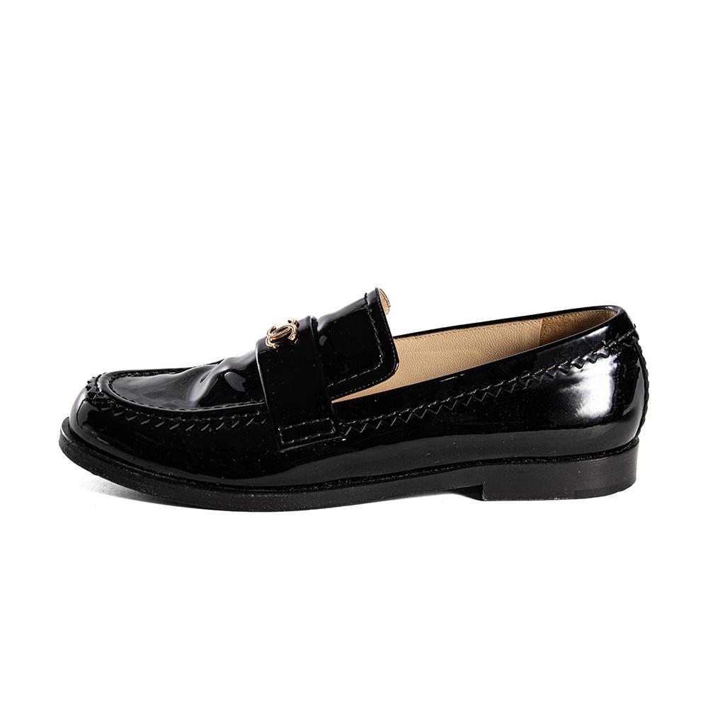 My Sister's Closet  Chanel Chanel Size 41 Black Patent Leather Loafers
