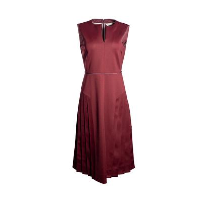 Fendi Size 42 Red Pleated Dress