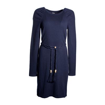 Chanel Size 38 Cashmere Navy Belted Dress