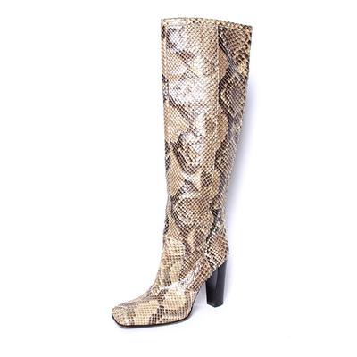 Dolce & Gabbana Size 38.5 Brown Snakeskin Boots