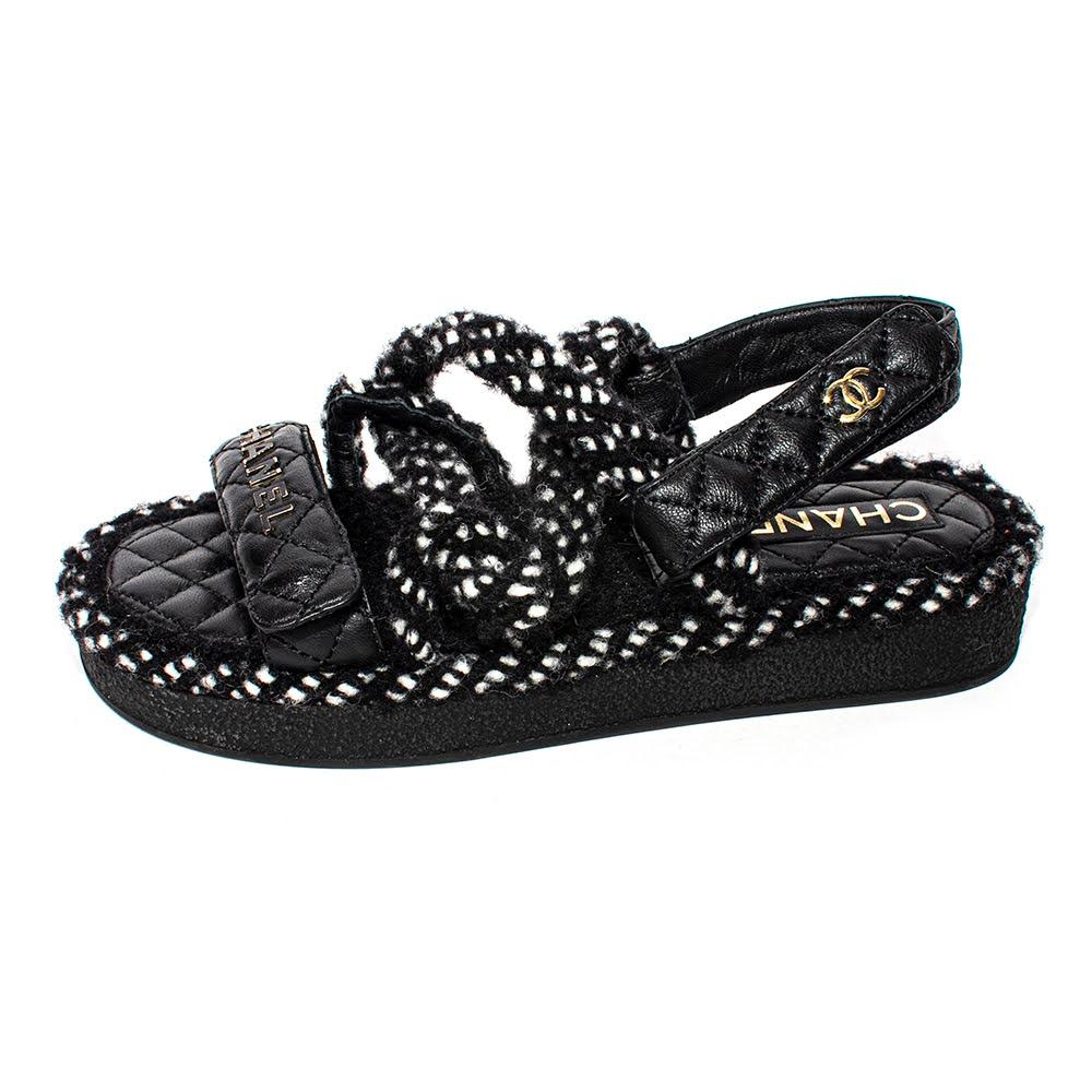 My Sister's Closet  Chanel Chanel Size 36 Black Woven Sandals