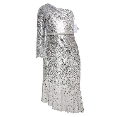 Marchesa Size 4 White Sequin Dress