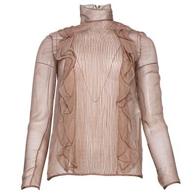 Valentino Size 40 Nude Sheer Top