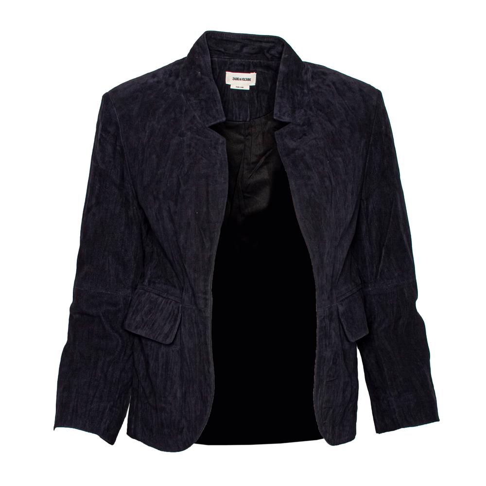  Zadig & Voltaire Size Small Navy Suede Jacket
