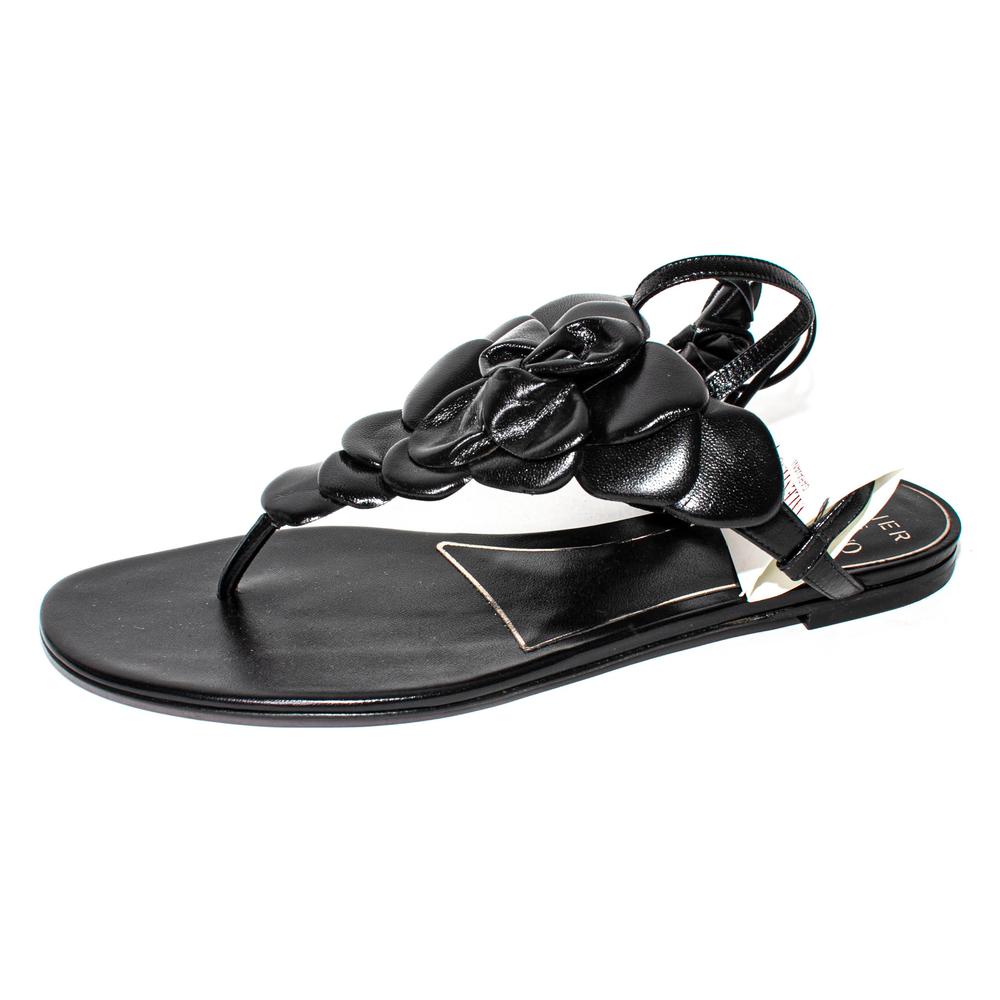  Valentino Size 37.5 Black Leather Atelier Sandals