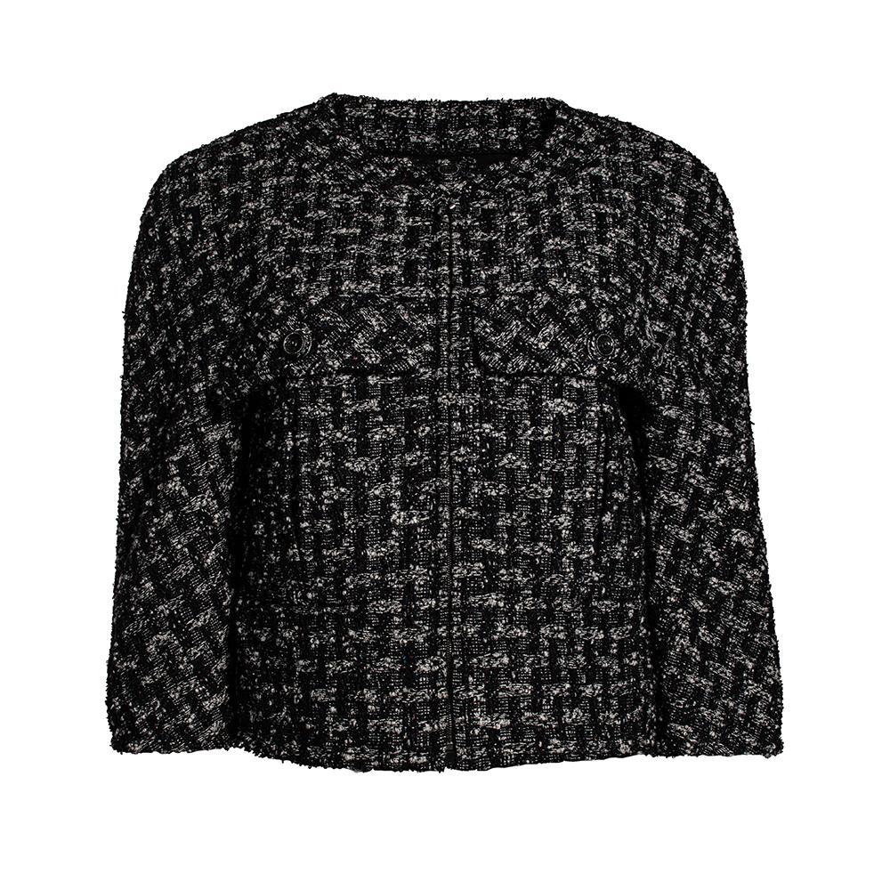  Chanel Size 38 Black Tweed Jacket