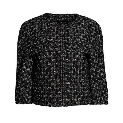 Chanel Size 38 Black Tweed Jacket
