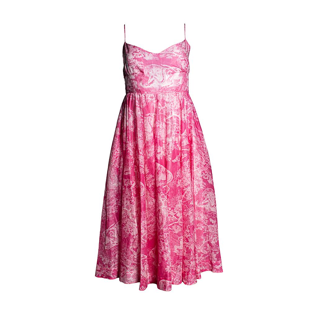  Christian Dior Size 6 Pink 2021 Fantaisie Toile De Jouy Voile Dress
