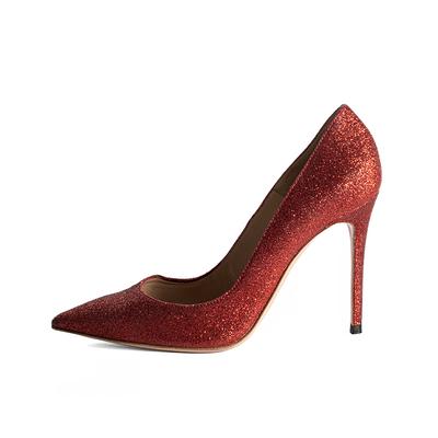 Gianvito Rossi Size 40 Red Glitter Heels