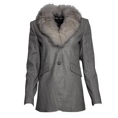 Theory Size 4 Grey Fur Lined Jacket