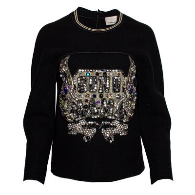 Philip Lim Size Medium Black Embellished Sweater