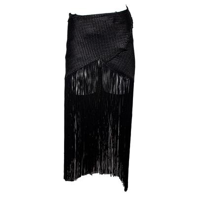 Proenza Schouler Size Small Black Fringe Skirt