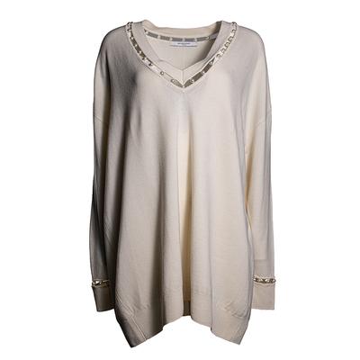 Givenchy Size XS Off White Pearl Detail Sweater