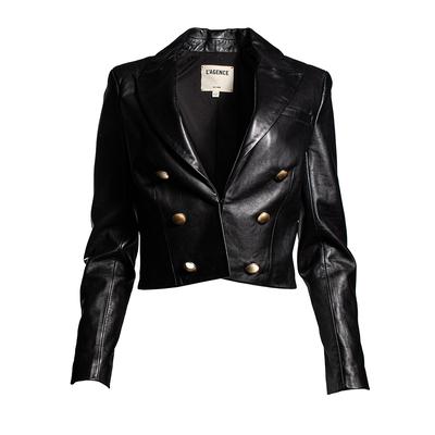 L'Agence Size 4 Black Lambskin Jacket
