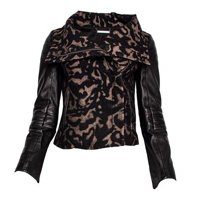 Diane Von Furstenberg Size 2 Black Leather Jacket