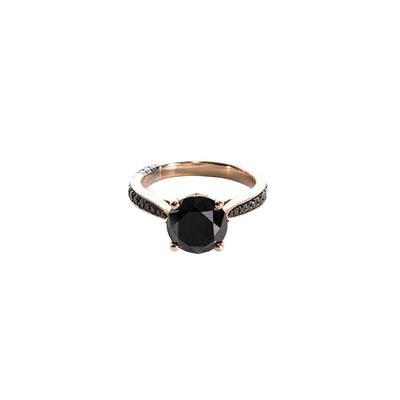 New Size 7 Pnina 14k Rose Gold Black Tornai Diamond Ring