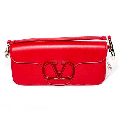 New Valentino Red Loco Calfskin Crossbody Bag