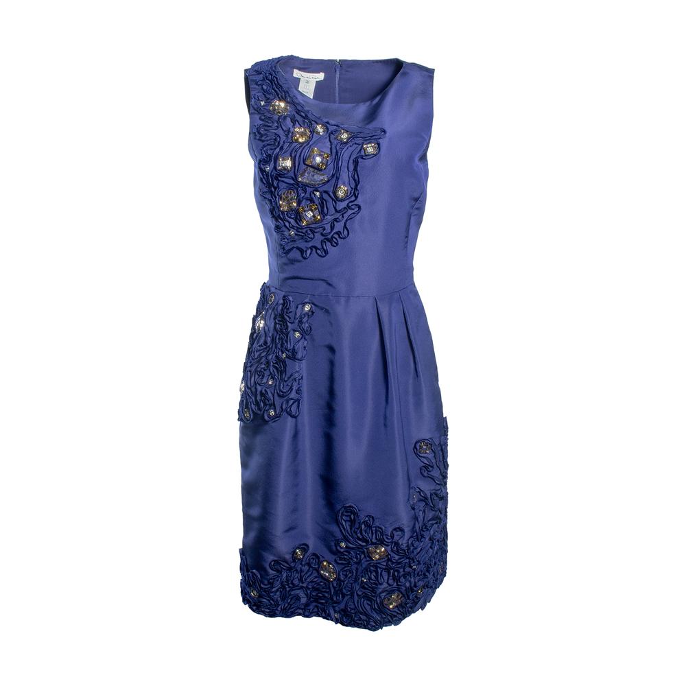  Oscar De La Renta Size 6 Blue Dress