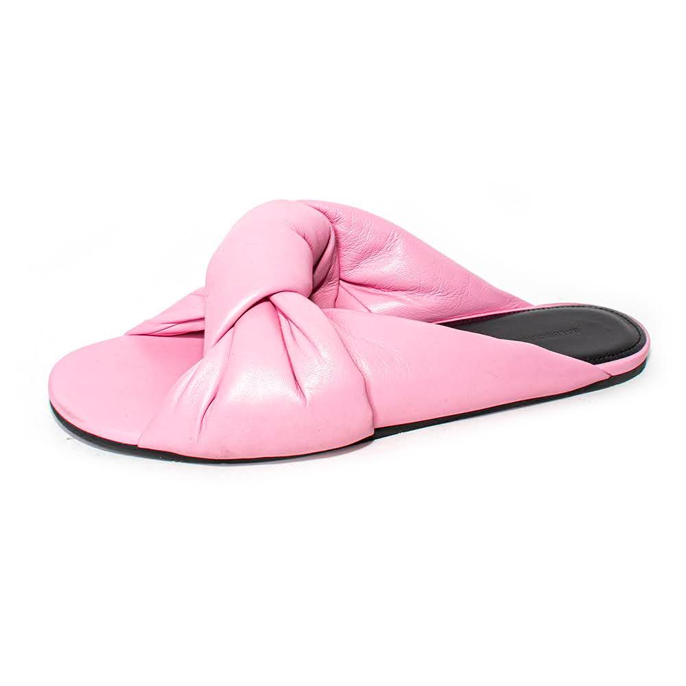  Balenciaga Size 38 Pink Leather Sandals