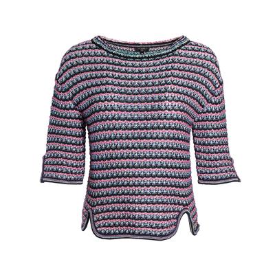 Chanel Size 38 Pink Striped Knit Top