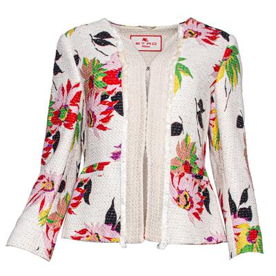 Etro Size 46 Tan Floral Jacket