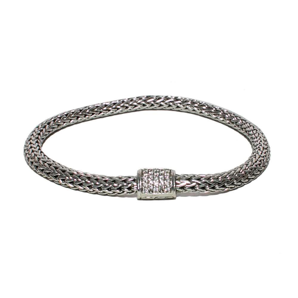  John Hardy Size Small Silver Chain Diamond Bracelet