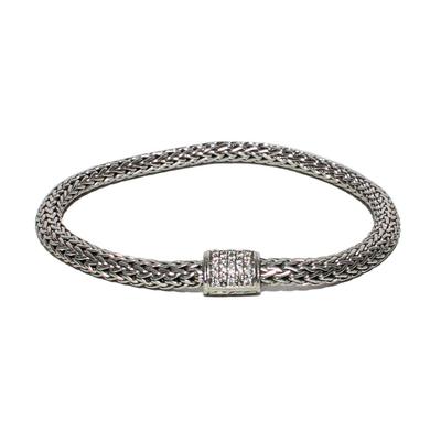 John Hardy Size Small Silver Chain Diamond Bracelet