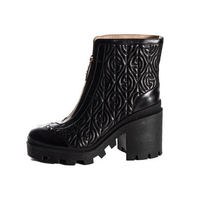 Gucci Size 41 Black Quilted Chunky Boots