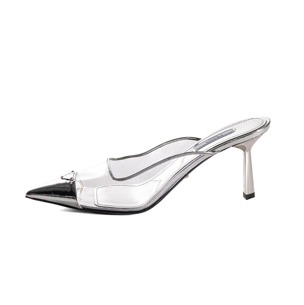  Prada Silver 38.5 Modelleri Clear & Silver Pvc Heels